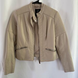 New York & Company Beige Leather Jacket